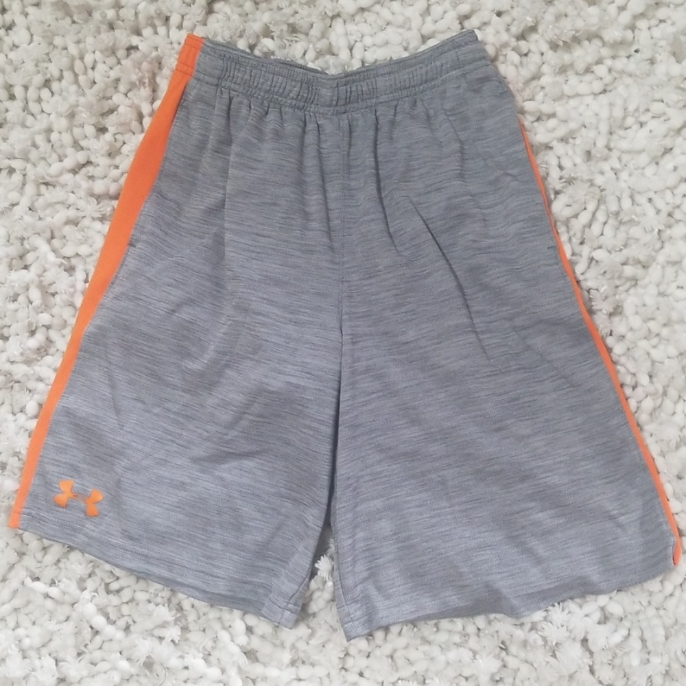 {Under Armour} Boys Gray Orange Shorts